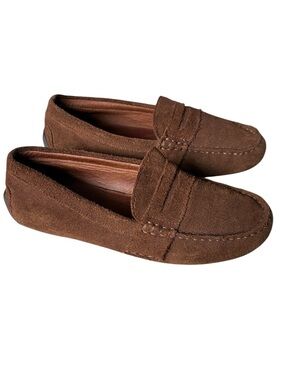 Polo Ralph Lauren Kids Telly Brown Suede Penny Loafers Size 4 Women 6.5